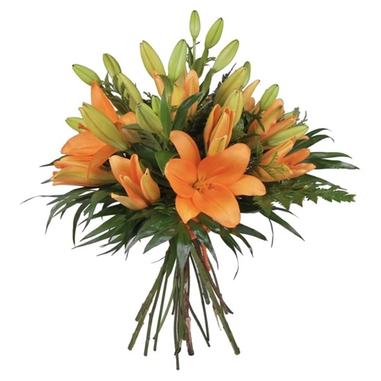 Orange oriental lilies flower bouquet