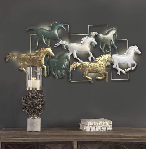New Trendy 7 Horses Wall Art For Living Room