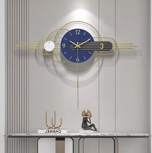 Creative Nordic Restaurant Silent Clock Wall Light Luxury Clock Decoration